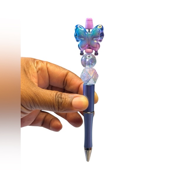 Accessories - Purple Butterfly Beaded Pen